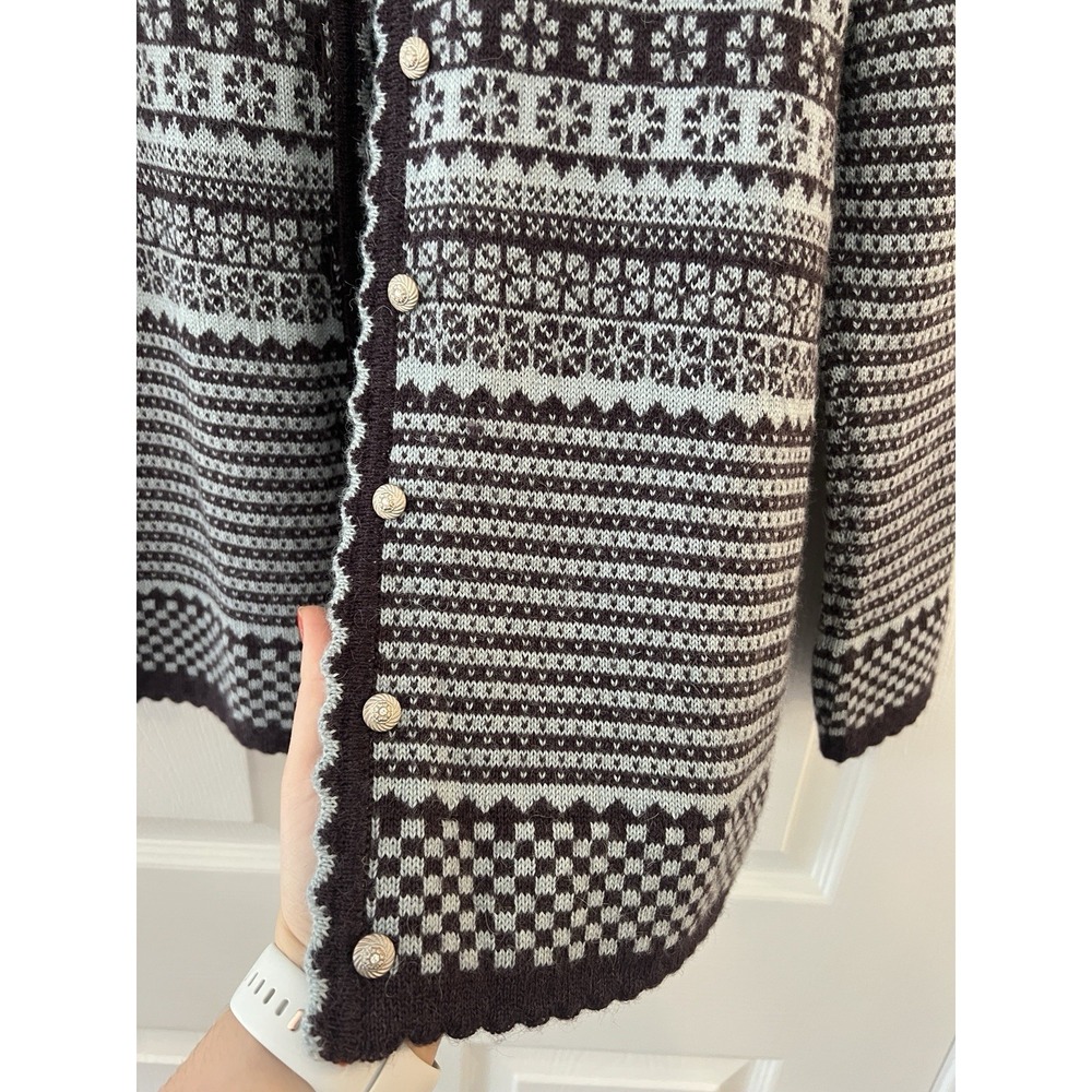 Oleana 100% Alpaca Norwegian Nordic Knit Cardigan - Women's XS - Picture 6 of 9